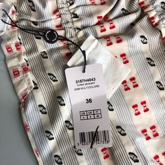 Carven Jacquard Printed Ruched Tank Top NWT size 4 Red White Blue - Picture 10 of 13